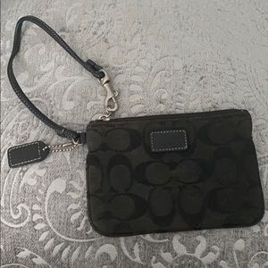 Coach Black Signature Small Wristlet